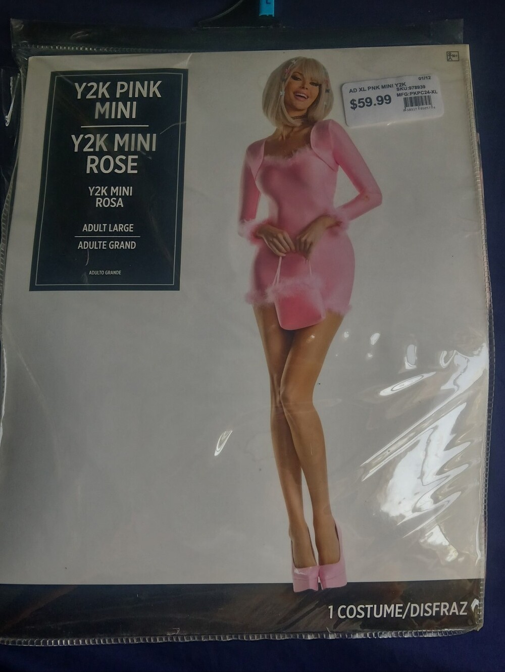 Amscan Y2K Pink Mini Dress with Feather Trim